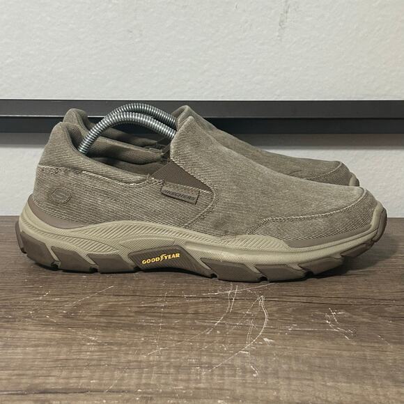 Skechers Relaxed Fit Respected Fallston Men’s Slip-On Shoes Size 10 Taupe - Picture 3 of 8